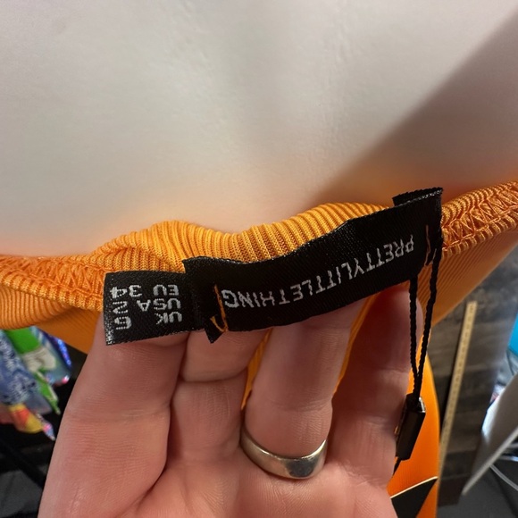 PrettyLittleThing Orange Sleeveless Ribbed Maxi Sundress - Picture 7 of 10